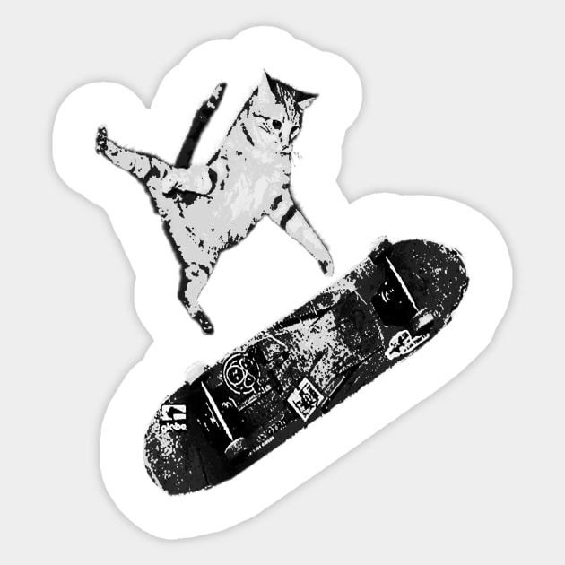 RAD SKATEBOARDING KICK FLIP CAT | SK8CAT Sticker by MrWatanabe